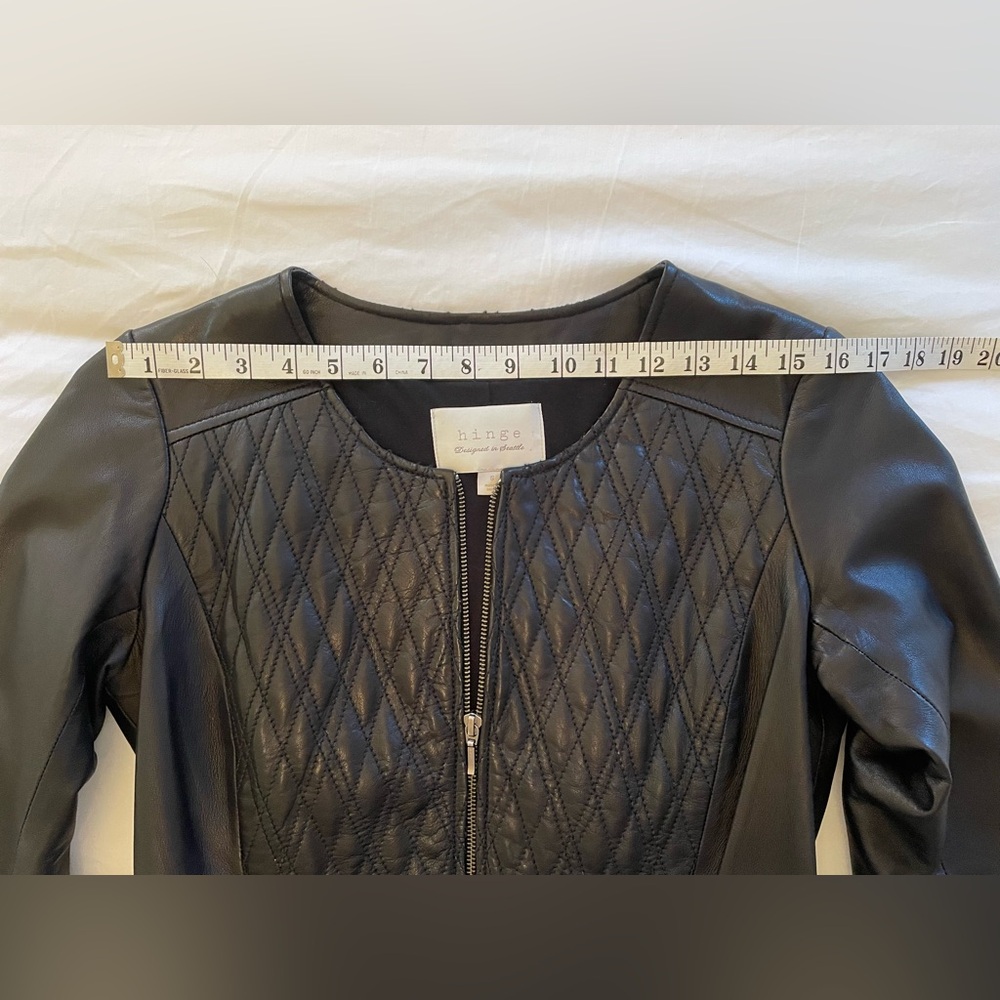 Nordstrom Hinge 100% Leather Jacket Black - Picture 12 of 12